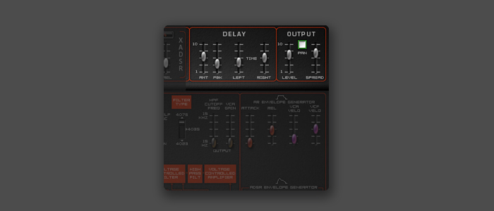 Delay & Output セクション