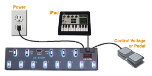12Step + コントロール ペダル + iPad + USBパワーサプライ